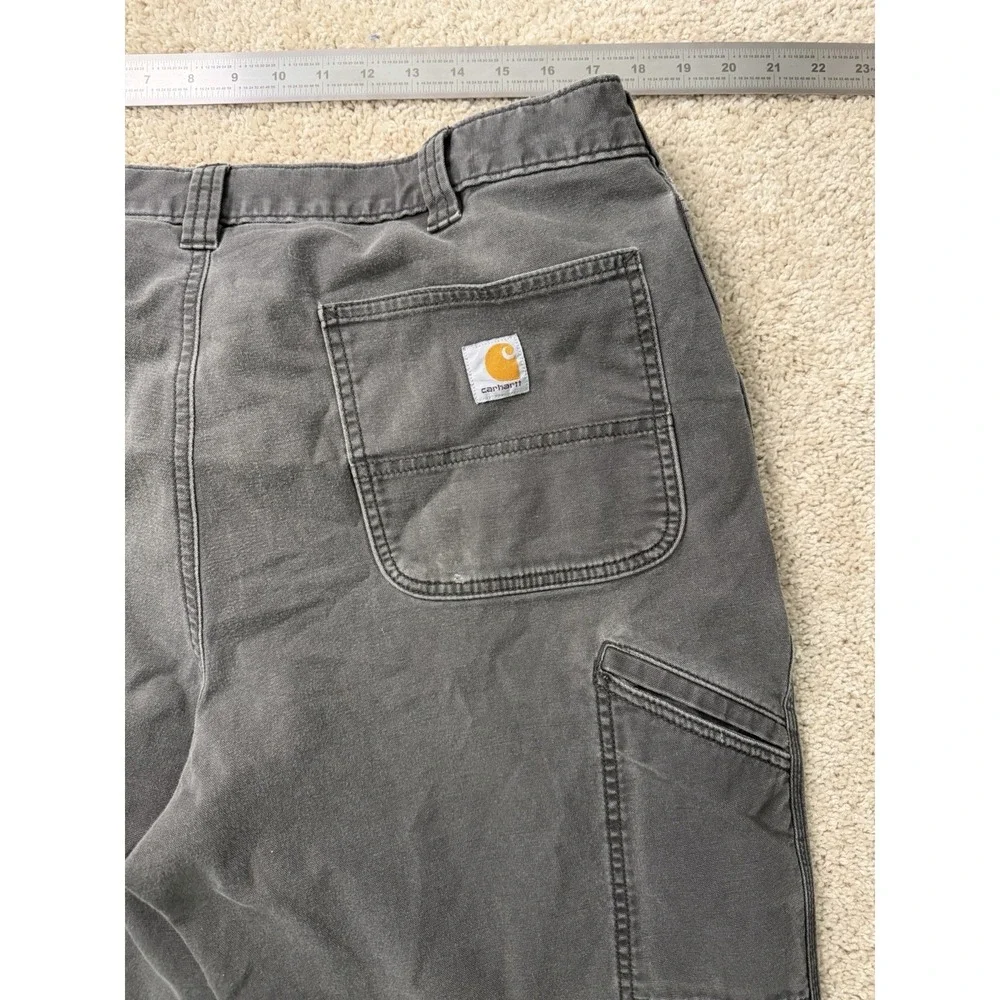 Carhartt‎ Relaxed Fit Gray Rugged Flex Canvas Work Pants W38 L34
